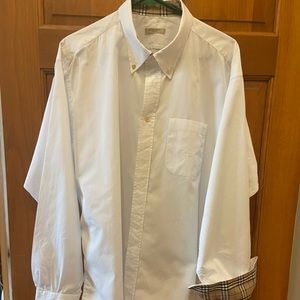 Burberry Classic Mens Button Down Shirt - XXL White